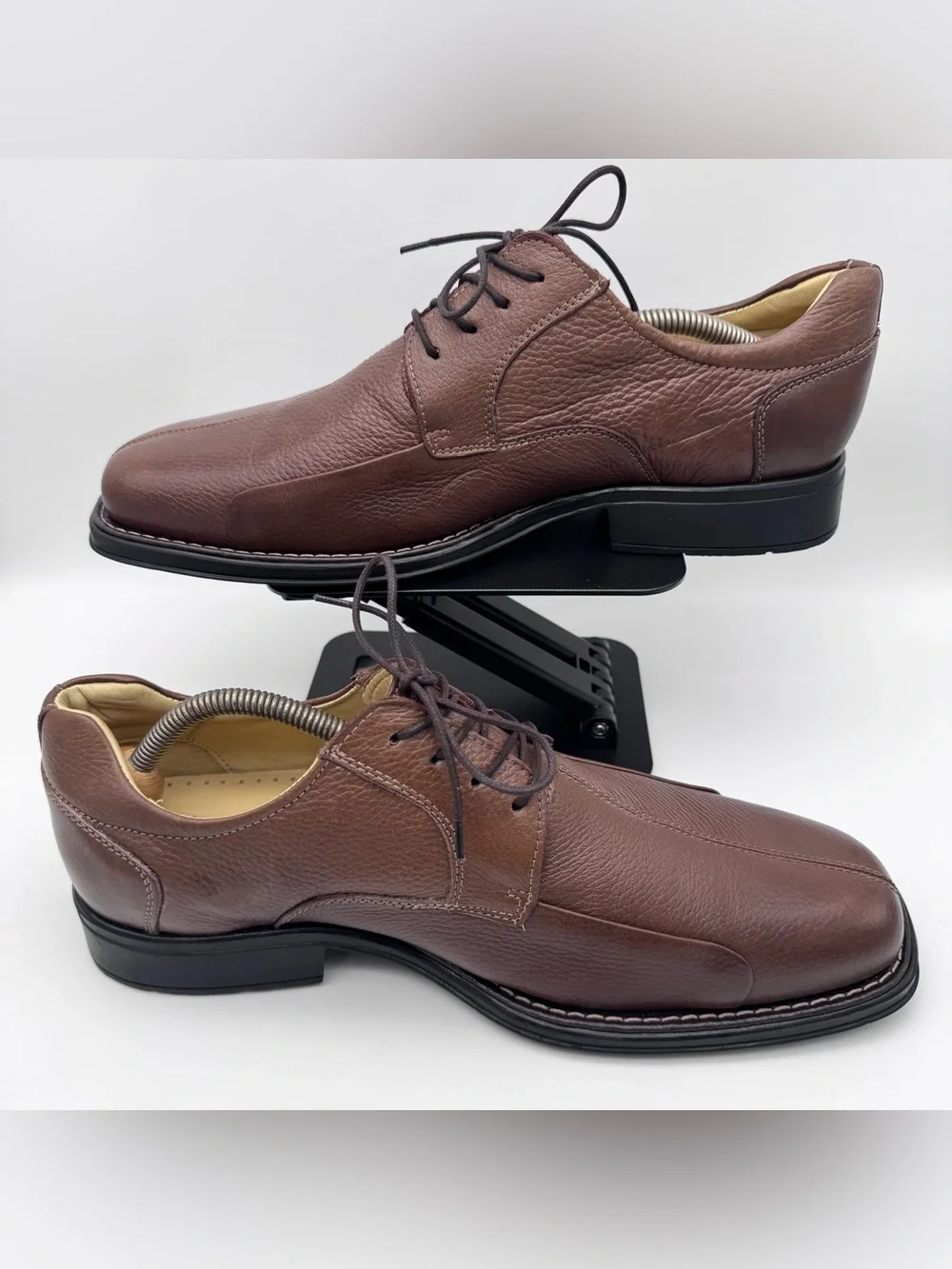 Studio Belvedere Bay Bridge Brown Pebble Leather Derby Dress Shoes Men Size 11 D